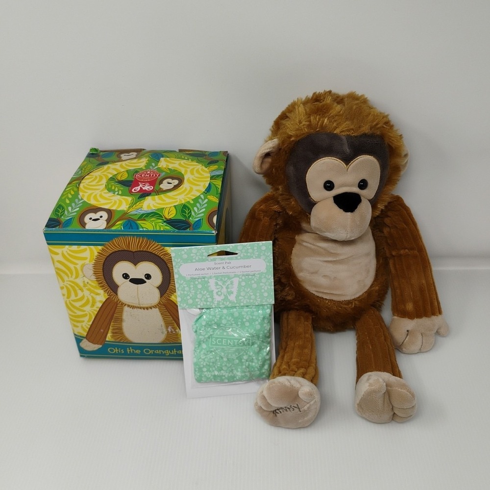 Scentsy Otis the Orangutan Buddy + Aloe Cucumber Scent Pack‎ New in Open Box